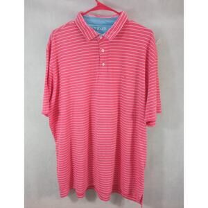 IZOD Men's Polo Golf Short Sleeve Shirt Size X-Large Color Red/White Strips